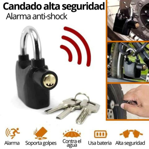 CANDADO DE SEGURIDAD ANTIRROBO CON ALARMA
