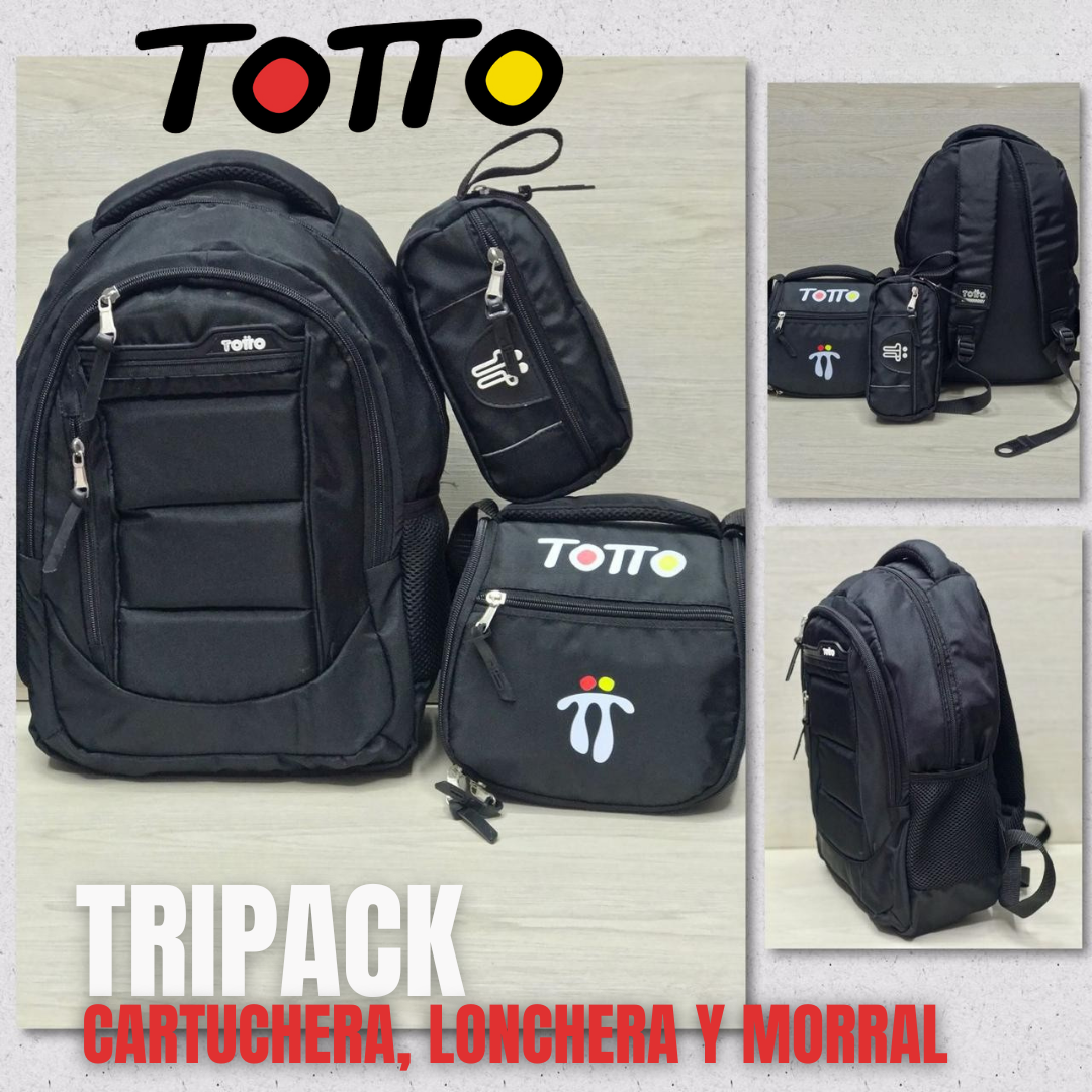 Combo TOTTO - Morral, cartuchera y lonchera😲🚨