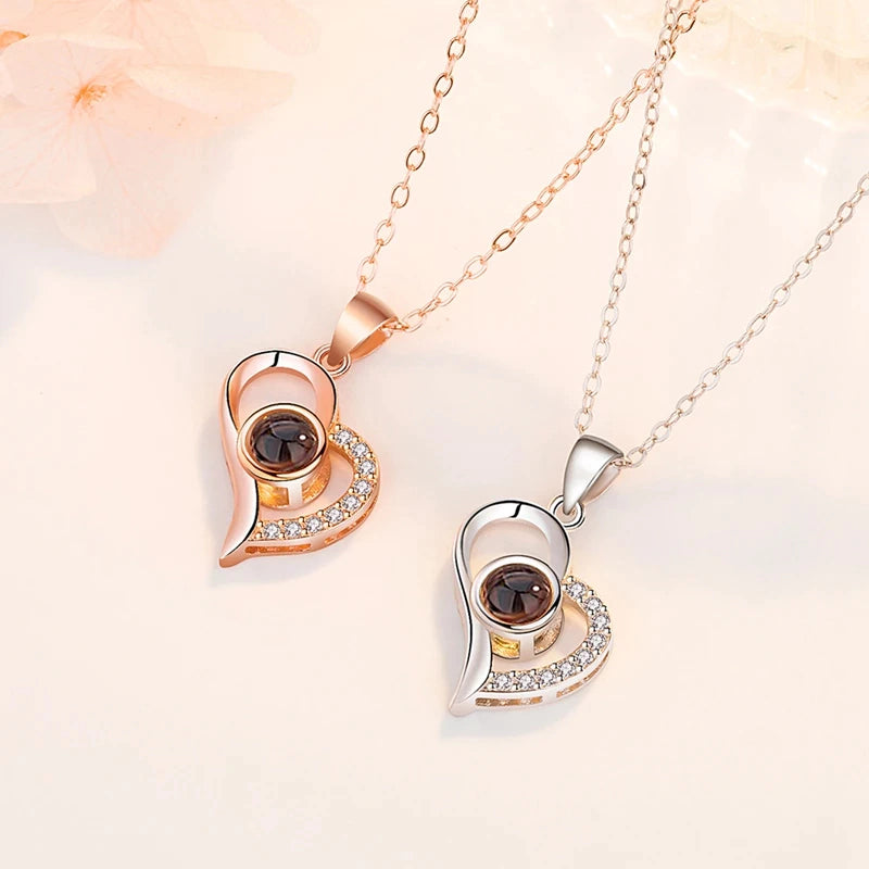 COMBO ANILLO + COLLAR TE AMO EN 100 IDIOMAS DIFERENTES