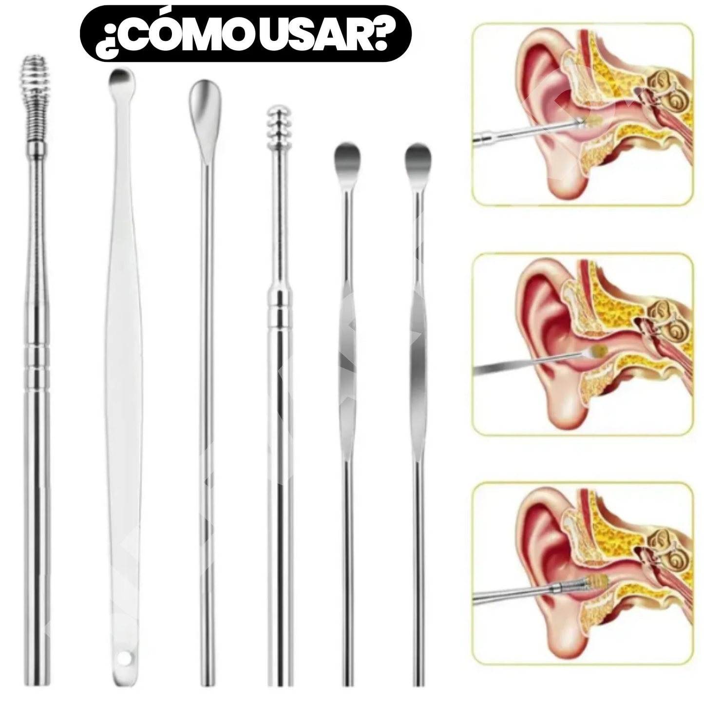 LIMPIA OIDOS KIT X6 PROFESIONAL PORTABLE