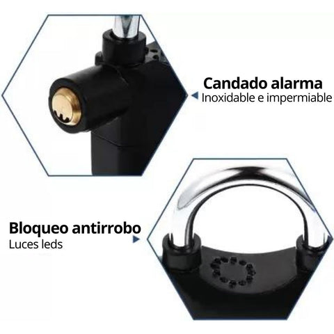 CANDADO DE SEGURIDAD ANTIRROBO CON ALARMA