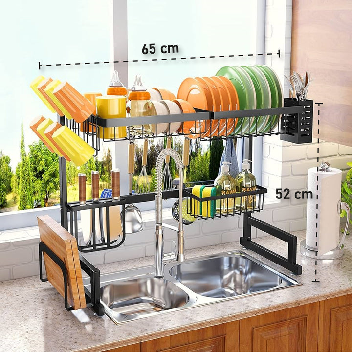 ESCURRIDOR DE PLATOS EN ACERO INOXIDABLE | DISEÑO ELEGANTE | 65 CM |