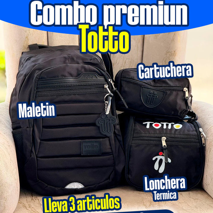 Combo TOTTO - Morral, cartuchera y lonchera😲🚨