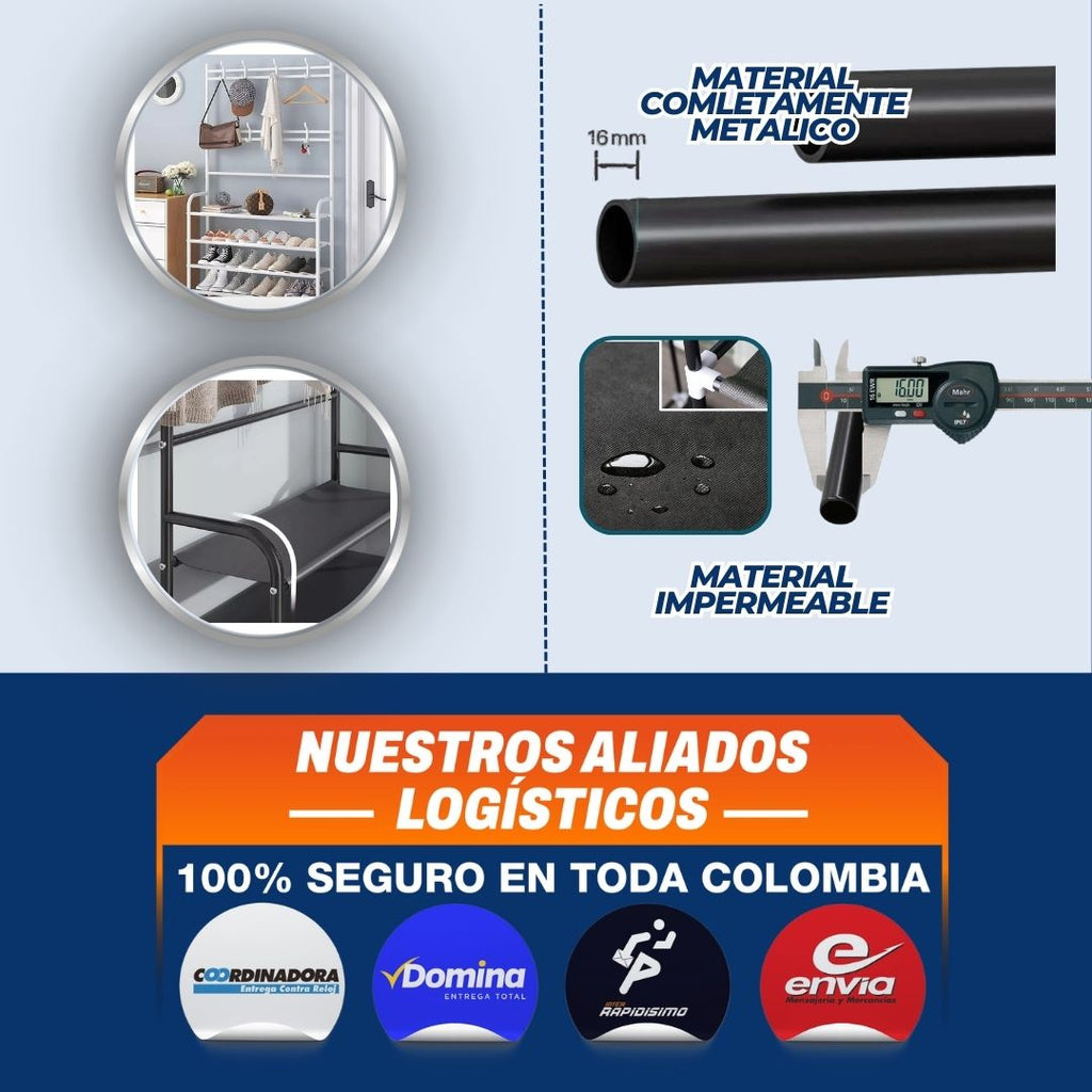 ZAPATERO Y PERCHERO  ESTANTE MULTIFUNCIONAL